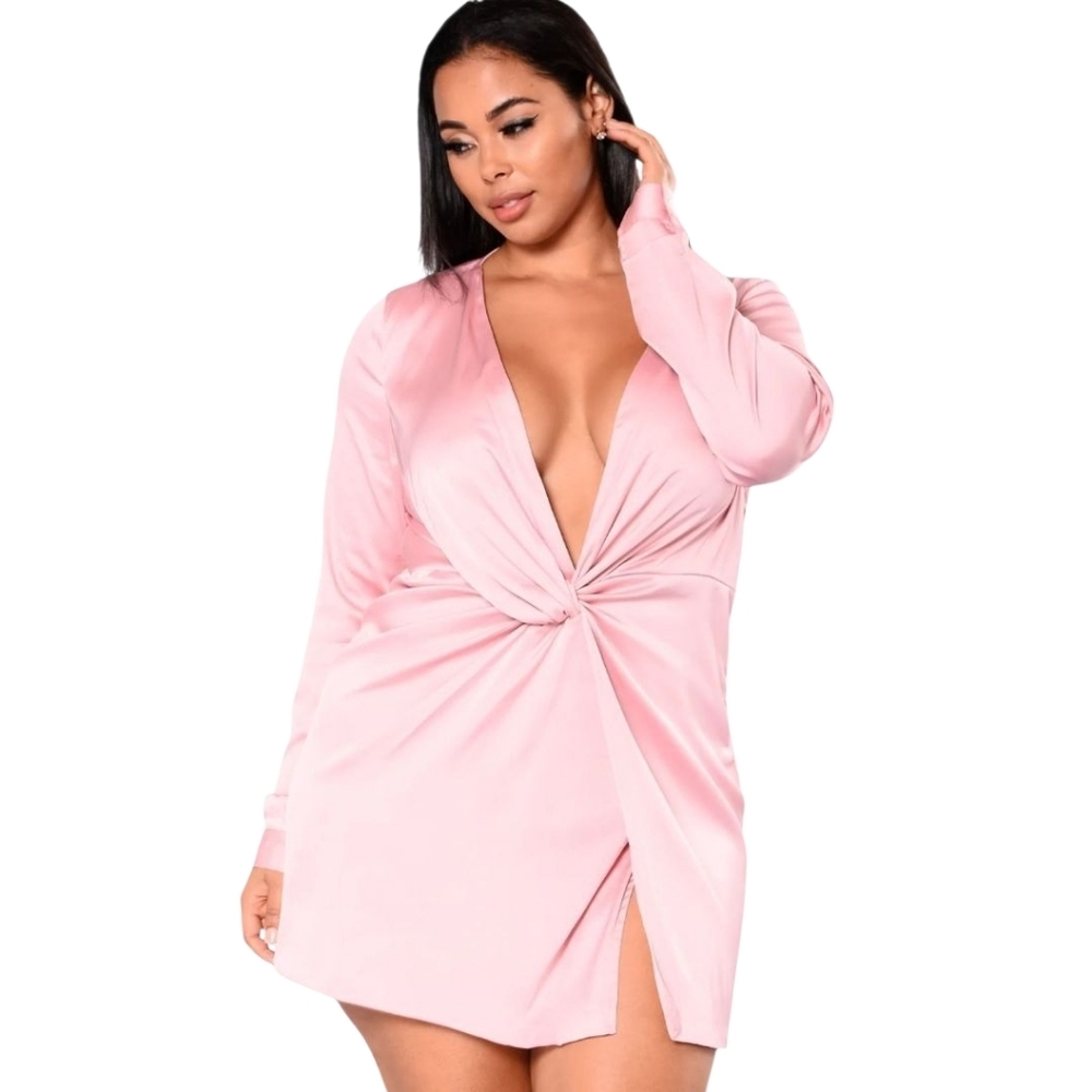 FASHION NOVA Plus Size Sugar Free Sexy Satin Mini Dress. 3X